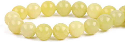 Miniatura 5 de BEADIA - Cuentas redondas de piedra de jade limón natural semipreciosas sueltas para hacer joyas 6MM 61 piezas