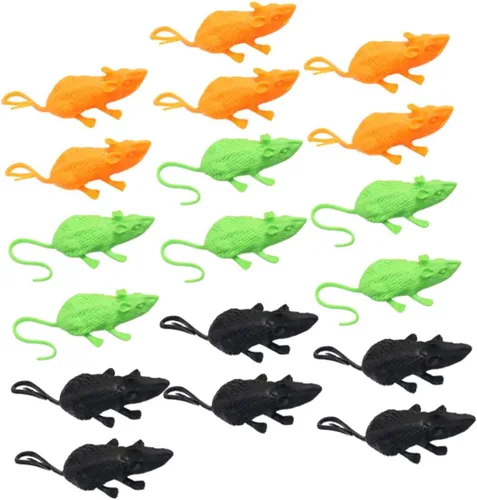 BESPORTBLE 18 piezas realistas simuladas de ratón, accesorios de broma de Halloween para decoración de fiestas, figuras de rata realistas para miedo