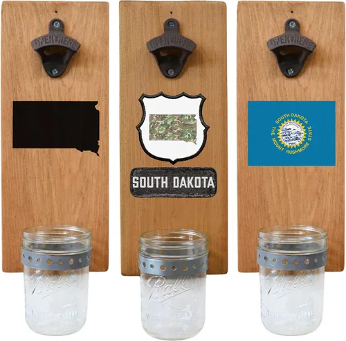 Miniatura 55 de Abrebotellas de cerveza de Massachusetts – Abridor de botellas hecho a mano montado en la pared con tapa – Regalo de cerveza para él o ella