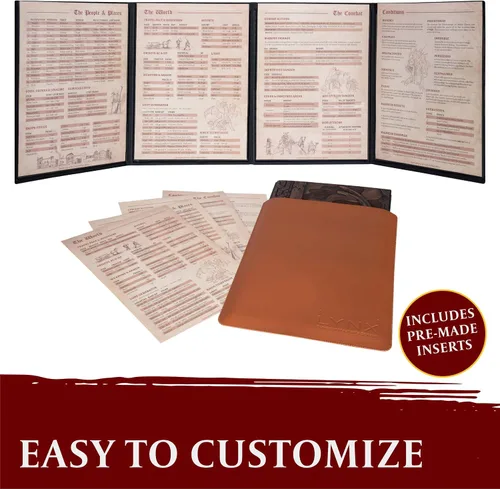 Miniatura 3 de DND DM Screen 5e - D&D Dungeon Master - Pantalla 3D de piel sintética con insertos personalizables, Dungeons & Dragons GM / Game Master, accesorios