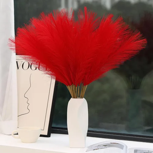 Miniatura 13 de Wertuirk 30 piezas de hierba artificial de pampas – Hierba de pampas rosa de 24 pulgadas para decoración del hogar, hierba de pampas artificial