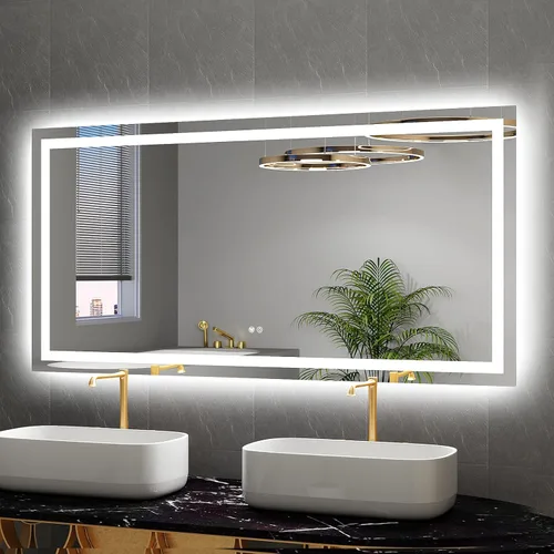 Miniatura 17 de Espejo LED para baño de 20 x 28 pulgadas, espejos de tocador de baño iluminados con luces, espejo antivaho más brillante con iluminación frontal