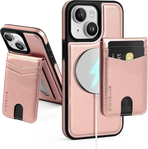 Miniatura 32 de SkyEagle Magsafe - Funda magnética 2 en 1 desmontable para iPhone 11 Pro Max con tarjetero, para mujeres y hombres, piel sintética con bloqueo RFID