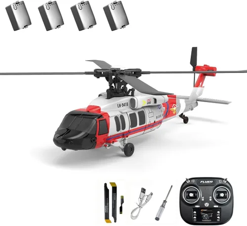 Miniatura 4 de Helicóptero RC K200 Black Hawk, modelo de helicóptero RC de accionamiento directo sin escobillas de 6 canales con posicionamiento de flujo óptico