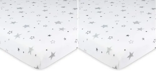 Miniatura 14 de American Baby Company - Sábana bajera ajustable de tejido de punto suave y transpirable 100% algodón, sábanas de practicuna, Área de juego portable
