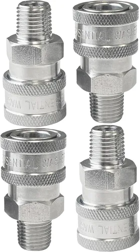 Miniatura 13 de Essential Washer Enchufe macho NPT de 1/4 pulgadas de acero inoxidable Accesorios de conexión rápida para lavadora a presión 5000 PSI Juego