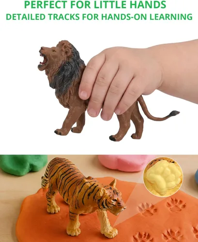 Miniatura 2 de Tudoccy Juguetes de figuras de animales de safari, 23 piezas de juguetes de plástico realistas de animales salvajes de zoológico, selva africana