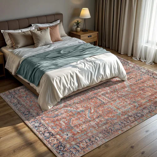 Miniatura 267 de GLN Rugs Traditional Collection - Alfombra de felpilla lavable a máquina, tradicional lavable, antideslizante, alfombra de felpilla de pelo corto