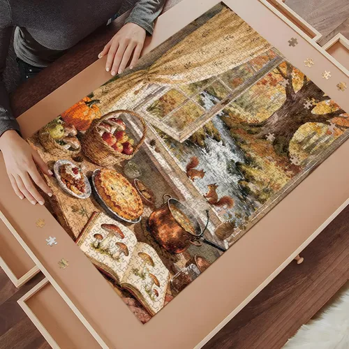 Miniatura 5 de Rompecabezas de 1000 piezas para adultos, vista de ventana, rompecabezas de paisaje natural, decoración de pared familiar, rompecabezas imposible