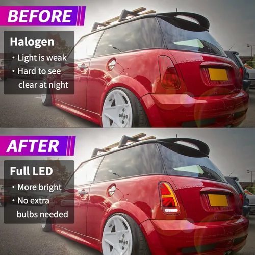 Miniatura 4 de Ensamble de Luces Traseras Archaic Compatible para Mini Cooper R50 R52 R53 2001-2007, Lámparas Traseras Union Jack para Mini Cooper Rojo