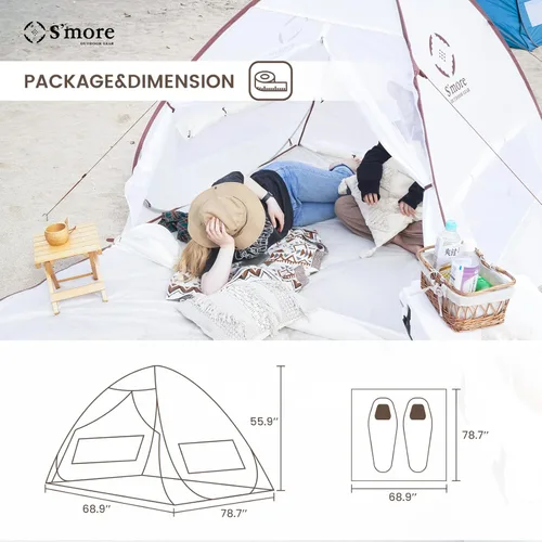 Miniatura 7 de S'More 1/2 Person Beach Tent, Lightweight & Easy Set Up Pop up Tent, UFP 30+ Quick Portable Sun Shade Shelter for Beach,Picnic, Backyard, Festival