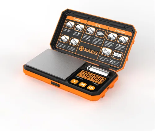 Miniatura 10 de MAXUS - Báscula de bolsillo digital de gramos 500 g x 0,01 g de alta precisión con bandeja, pesa alimentos pequeños, joyas, onzas, granos, pantalla