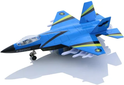 Miniatura 2 de HSOMiD Aviones de aleación/avión/juguete de aviones con bombarderos sigilosos de tracción y aviones de combate negro (azul)