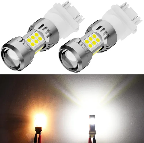 Miniatura 9 de PHINLION 3157 4157 Bombillas LED de señal de giro, 3200 lúmenes, superbrillantes, 12 V, 3057, 3457na, 4157na, 3157na, color amarillo ámbar, repuesto