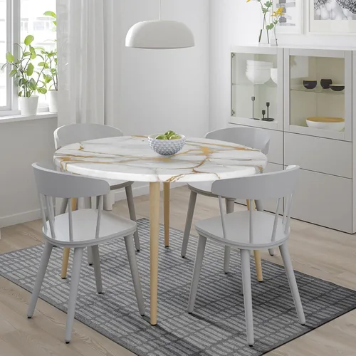 Miniatura 7 de Mantel para mesa redonda con estampado de mármol blanco, borde elástico, ajustado, impermeable, para mesas de interior y exterior, para comedor