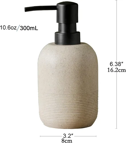 Miniatura 6 de Dispensador de Jabón GalDal Beige, Dispensador de Loción de Manos para Encimera de Baño, Dispensador de Jabón para Cocina.