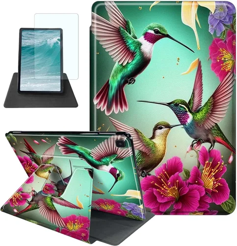 Miniatura 8 de Rossy Funda para Samsung Galaxy Tab A7 Lite de 8.7 pulgadas 2021 (SM-T220/T225/T227) + protector de pantalla giratorio de 360 grados con soporte