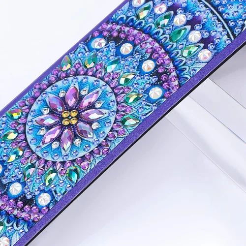 Miniatura 4 de Marcapáginas de pintura de diamante con mandala 5D para bricolaje, pintura por números para regalo de cumpleaños de graduación, borla de diamante