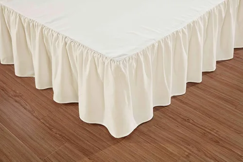 Miniatura 3 de Rodapié de tela de lujo de calidad de hotel para dormitorio, resistente al polvo, a las arrugas y a la decoloración, falda de cama de 14 pulgadas