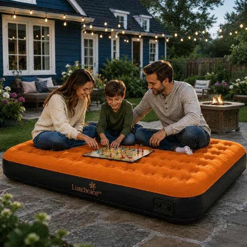 Miniatura 5 de Colchón de aire Luxchoice con bomba recargable USB incorporada, colchón inflable portátil para acampada, colchón hinchable, cama de aire, cama