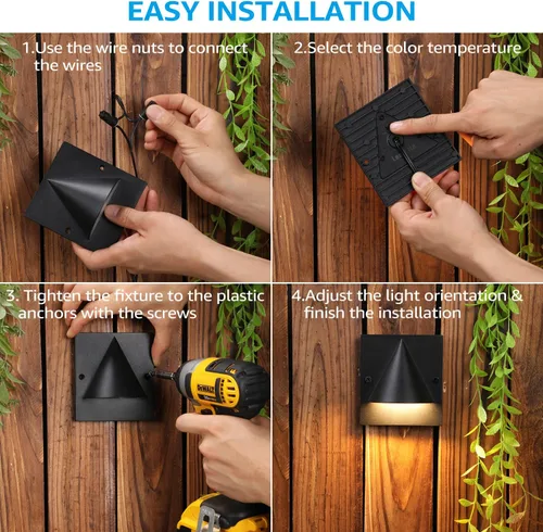 Miniatura 8 de LEONLITE 3CCT - Luz LED de bajo voltaje para terraza, 12-24V AC/DC, luz de valla de barandilla de paisaje, IP65 impermeable, certificación ETL, IP65
