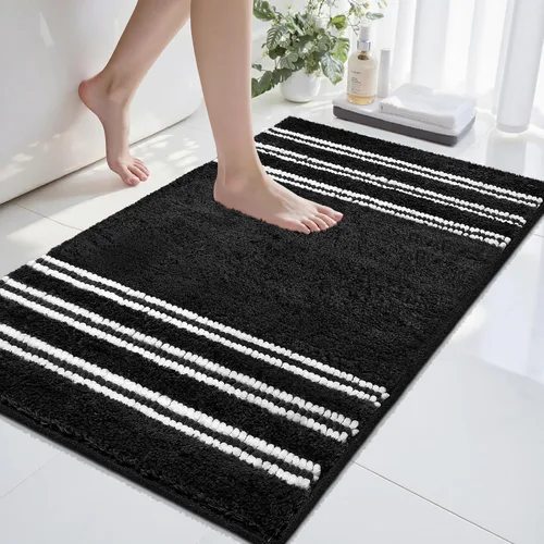 Miniatura 19 de Alfombras de baño antideslizantes, lavables, de 24 x 17 pulgadas, ultra suaves, súper absorbentes, para suelo de baño, alfombra de baño de chenilla