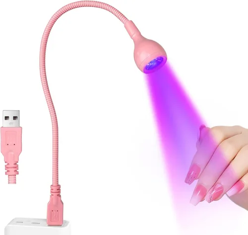 Miniatura 8 de AORAEM Lámpara LED para Uñas 3W LED Uñas Secador Portátil de Manicura Luz de Curado de Esmalte en Gel con Cuello de Cisne Negro Luz UV para Uñas