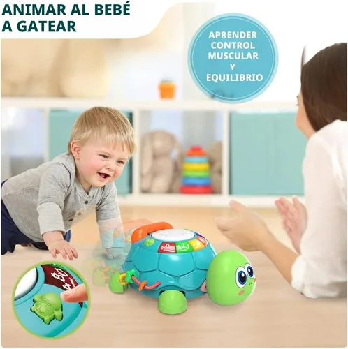 Miniatura 3 de Jyusmile Juguetes para bebés de 6 a 12 meses, juguetes musicales de tortugas que gatean para bebés, juguete educativo de aprendizaje temprano