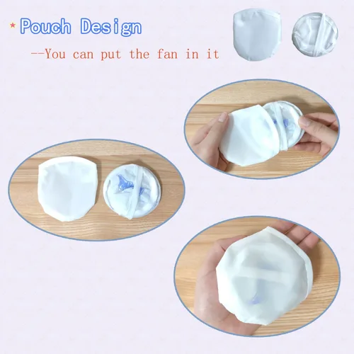 Miniatura 4 de MXY Abanico plegable de mano blanca para manualidades, abanicos de mano redondos en blanco, abanicos de decoración para manualidades, se puede
