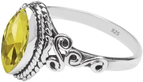Miniatura 9 de Anillo de plata de ley 925 con piedras preciosas para mujeres y niñas, hecho a mano, anillo de promesa de piedras preciosas naturales, regalo