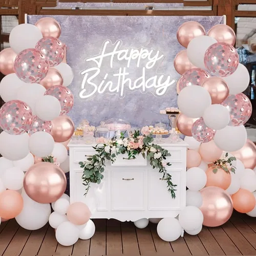 Miniatura 2 de Letrero de neón regulable y reutilizable para decoración de pared de fiesta de cumpleaños, luz LED USB para telón de fondo para decoración de fiesta