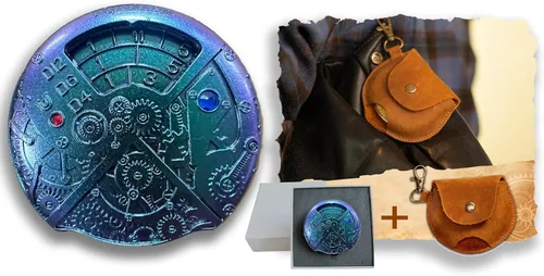 Miniatura 12 de UD - Juego de dados mecánicos de ruleta únicos DND Steampunk Dragones de metal D y D con dados TRPG DND 7 en 1 Spinner Metal D&D Juego de dados