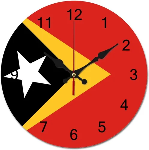 Miniatura 10 de The Flag of Eritrea - Reloj de pared patriótico de 9 pulgadas, funciona con pilas, silencioso, sin tictac, números arábigos, decoración moderna