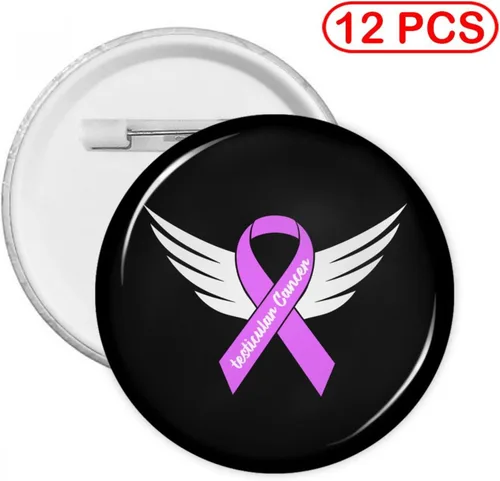 Miniatura 2 de Testicular Cancer Awareness Badge Round Badge Pins Circle Shape Button Pins Brooches Clothes Hats Backpack Accessories 12 Pcs Medium