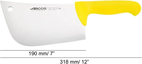 Miniatura 2 de Arcos Cuchillo de carnicero de acero inoxidable nitrum de 7 pulgadas y hoja de 7.480 in. Cuchillo de carnicero profesional. Mango ergonómico