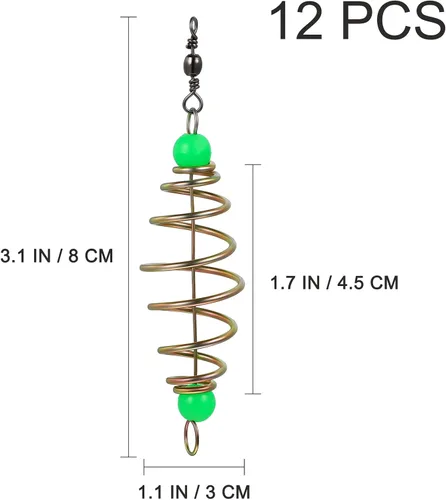 Miniatura 6 de Alimentador luminoso de pesca de carpa, lanzador de cebo, jaula de cebo, jaula de cebos de alimentador de pesca, señuelos jaula de canasta
