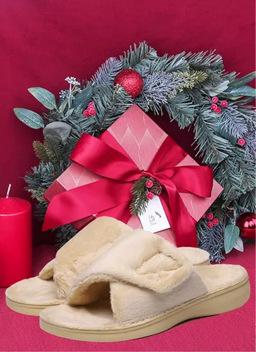 Miniatura 3 de SOLLBEAM Pantuflas peludas con soporte de arco para mujer sandalias ortopédicas para el talón