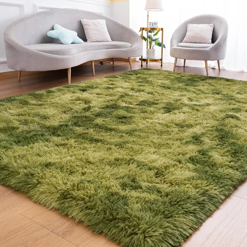 Miniatura 17 de Goideal Alfombra mullida para dormitorio, sala de estar, alfombra de noche beige de 2 x 6 pies, pelo largo de pelo sintético, alfombra moderna