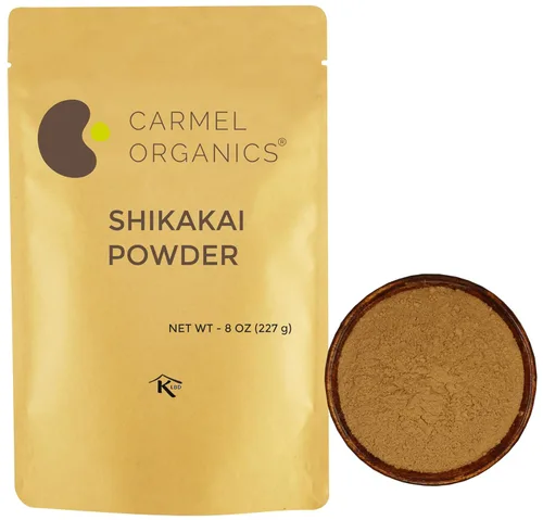 CARMEL ORGANICS Shikakai Polvo 8 onzas o 8.01 oz | Cuidado natural del cabello Limpieza y acondicionamiento | Sin conservantes añadidos | Acacia