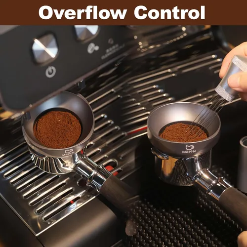 Miniatura 5 de MEION Embudo dosificador, embudo dosificador magnético para café, herramientas de expreso, accesorios de espresso (plata, 2.126 in)