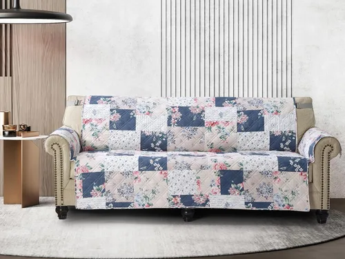 Miniatura 16 de Brilliant Sunshine Funda acolchada para silla con diseño de retazos de corazón de amor burdeos, 23 pulgadas de ancho de asiento, protector