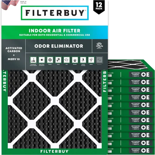 Filterbuy Filtro de aire MERV 8 de 20 x 25 x 1 pulgadas (paquete de 12), filtros de aire plisados para calefacción, calefacción, aire acondicionado,