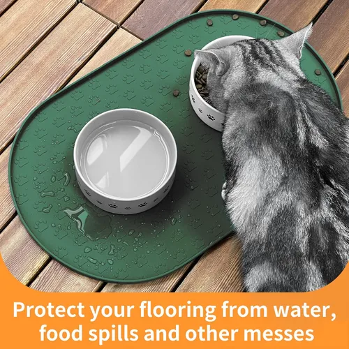 Miniatura 8 de KPWACD Mantel individual para mascotas para perros y gatos, antideslizante, impermeable, tapete para tazón de alimentación de perros para evitar