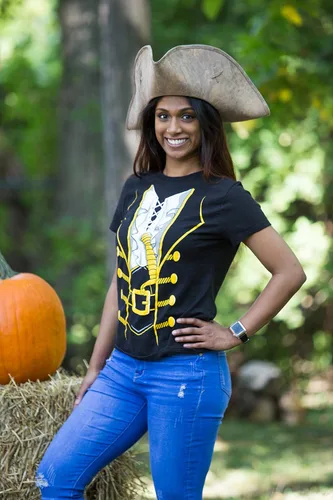 Miniatura 35 de Camiseta de disfraz navideño para mujer, camiseta de Halloween y Navidad pirata para mujer