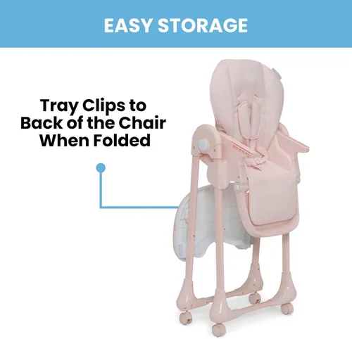 Miniatura 8 de Little Folks by Delta Children - Silla alta SlimFold 2 en 1 para bebés y niños pequeños, color rosa