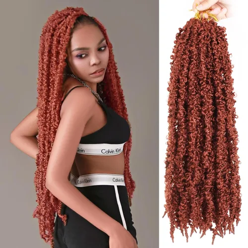 Miniatura 16 de ZRQ 6 paquetes de cabello de ganchillo Butterfly Locs de 20 pulgadas, extensiones de cabello sintético desgastado negro, trenzas de ganchillo