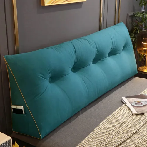 Miniatura 11 de Cómoda almohada lumbar para descansar en cama, cojín de respaldo de lectura, almohada triangular para cabecero, almohada de descanso de cuña, Gris