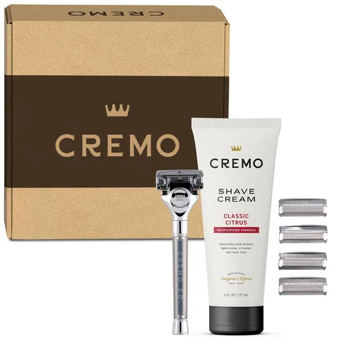Miniatura 2 de Cremo Juego de regalo original para afeitado para hombres, incluye crema de afeitar Impossibly-Slick de 6 onzas, maquinillas de afeitar cromadas