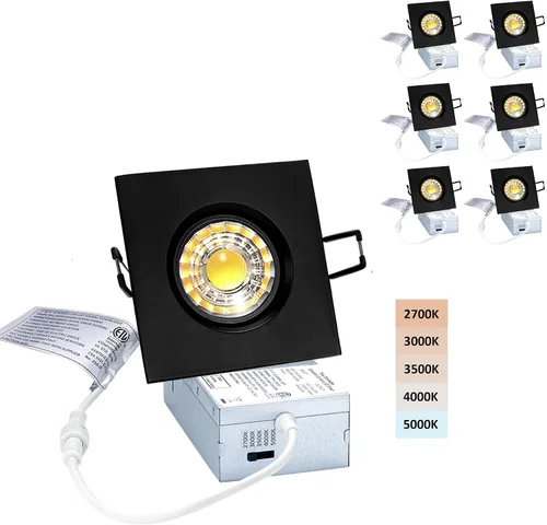 Miniatura 8 de POPANU Foco giratorio de cardán empotrado sin canless de 5 CCT de 3 pulgadas, lámpara de techo de globo ocular de 3 pulgadas, luces empotrables