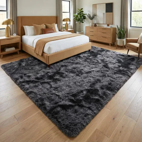 Miniatura 6 de Alfombra suave y esponjosa para dormitorio, alfombra de felpa lanuda de 7 x 10, alfombra antideslizante y mullida para sala de estar, habitación